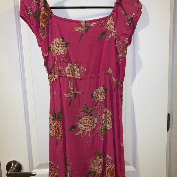 Angies pink floral button dress! - Picture 2 of 2